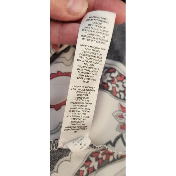 Chicos Womens Size 1‎ US 8 Shift Dress Stretch Paisley Knit Swing 3/4 Sleeves - Picture 11 of 11